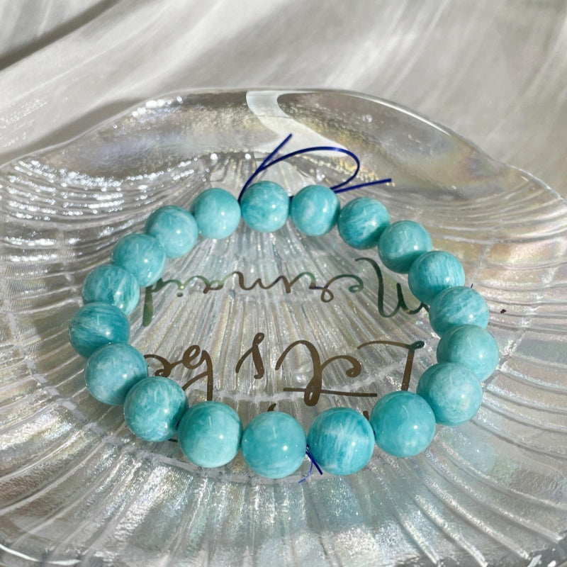Natural Crystal-amazonite Stone-Finished Beaded Bracelet