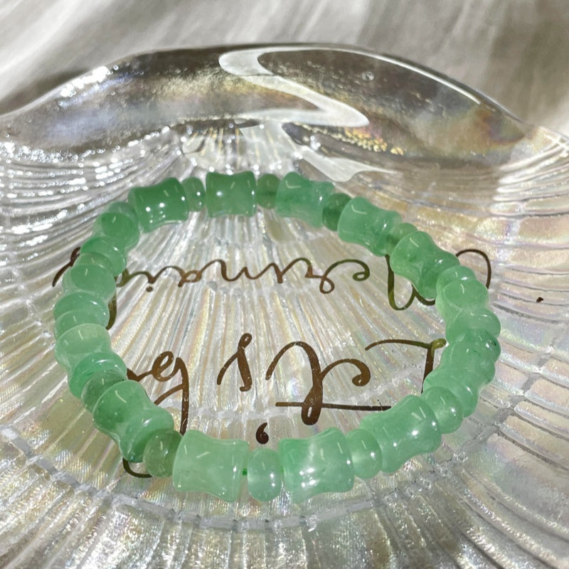 Natural Crystal - Aventurine Bamboo - Finished Beaded Bracelet