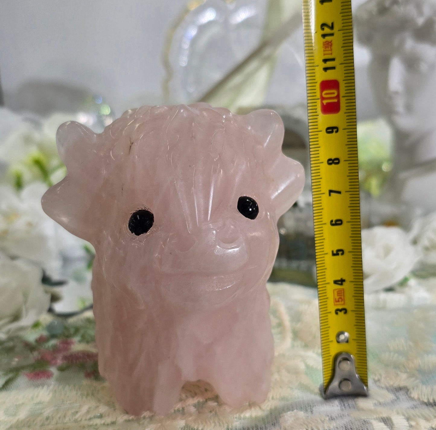 Natural Crystal-A pink quartz yak carving