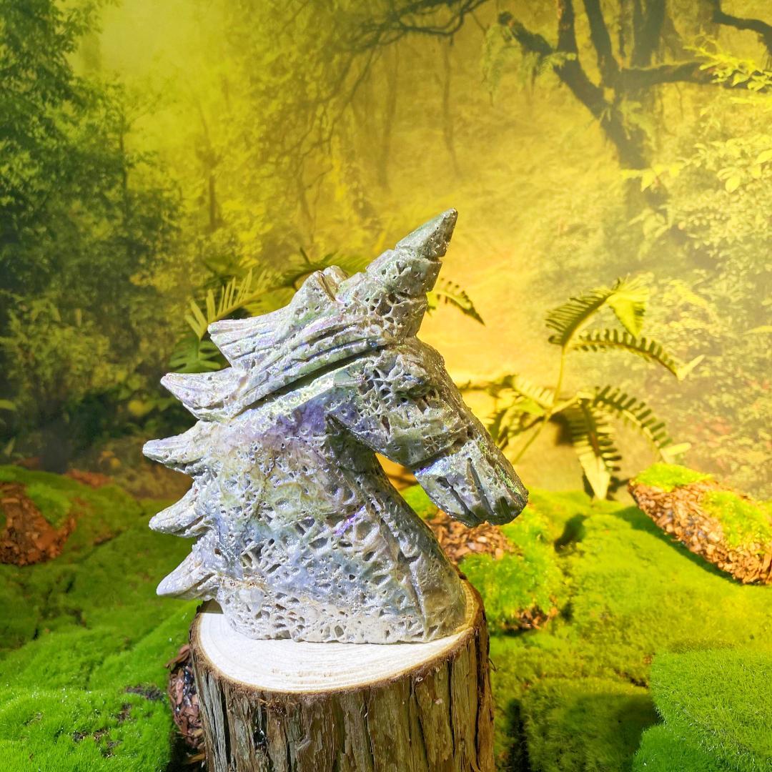 Natural crystal ornaments-Auro sphalerite unicorn