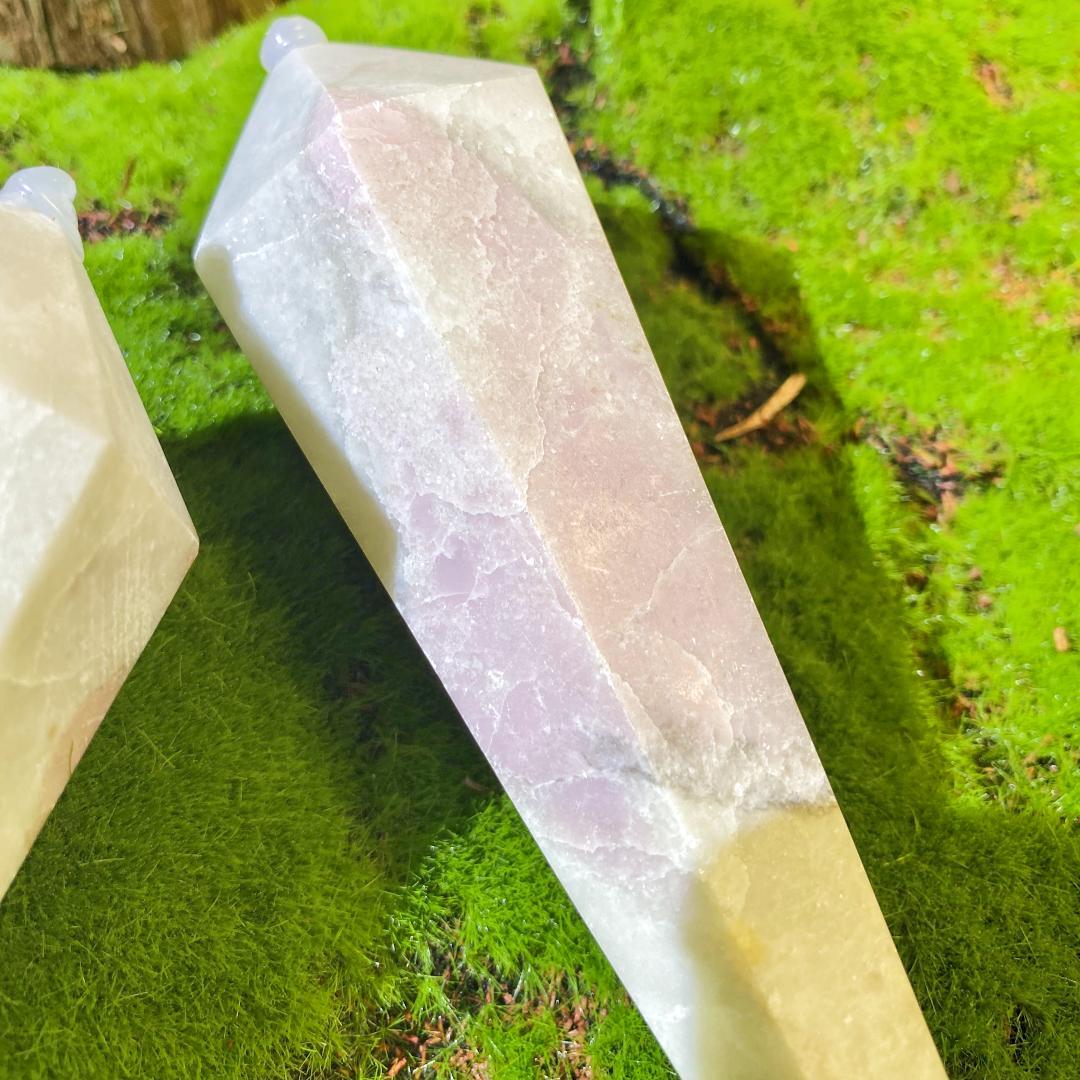 Natural crystal pillars-pink opal wand