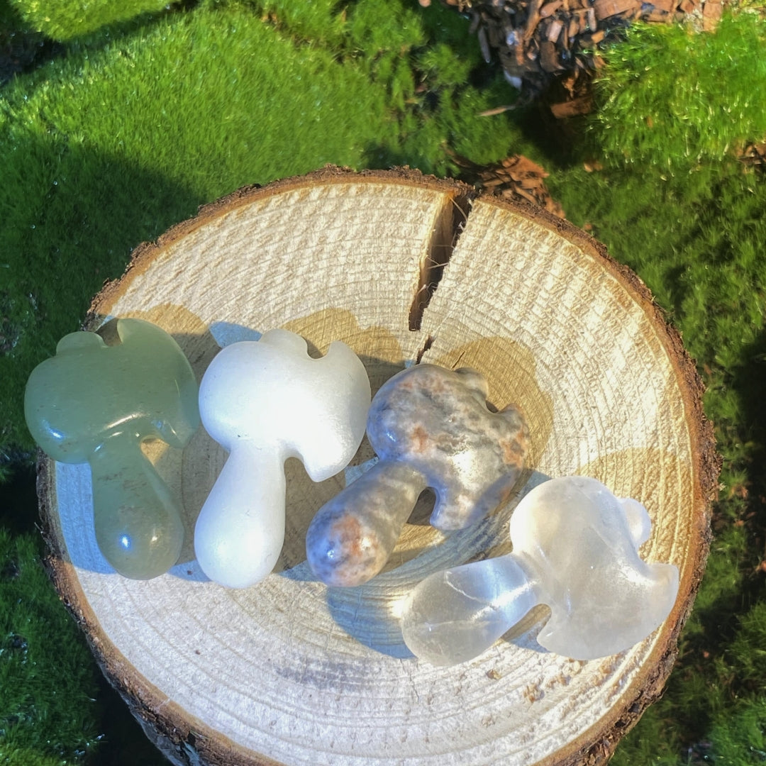 Natural crystal carvings