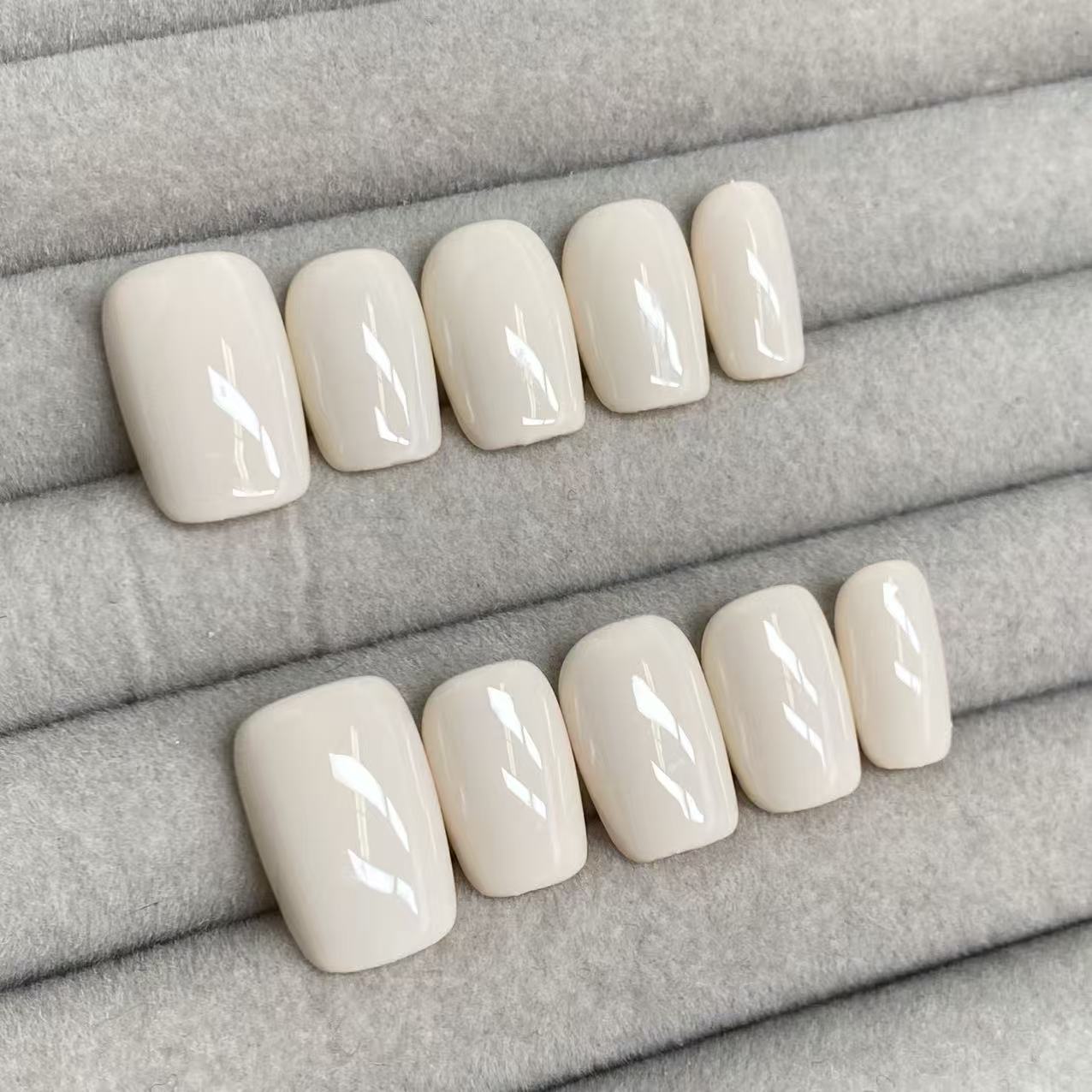 Minimalist Nude Series Handmade Press on nails - Yellow -RT
