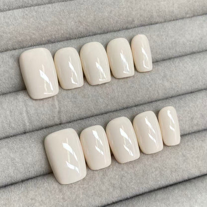 Minimalist Nude Series Handmade Press on nails - Yellow -RT