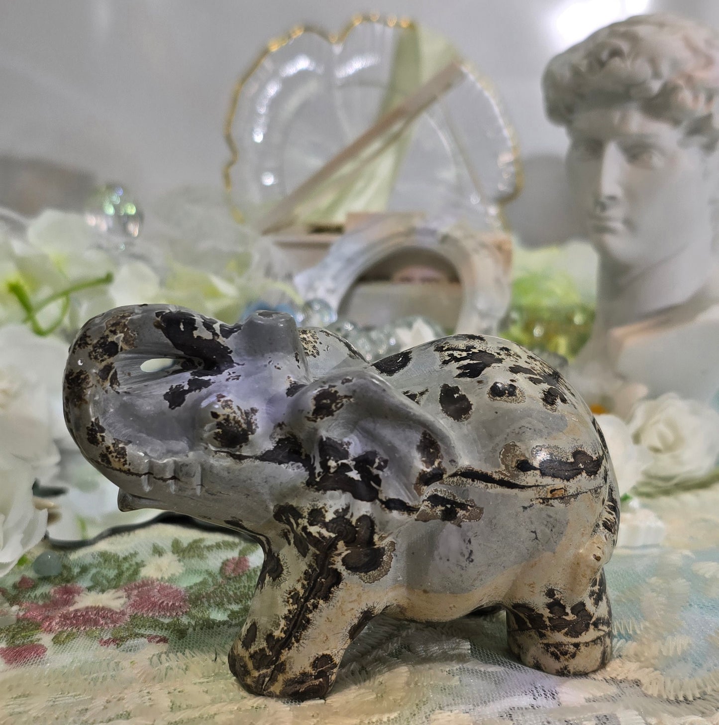 Natural Crystal-Landscape Jasper carving