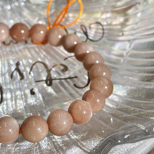 Natural crystal - orange moonshine - finished beads