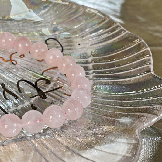 Natural crystal-grapefruit powder-finished beaded bracelet