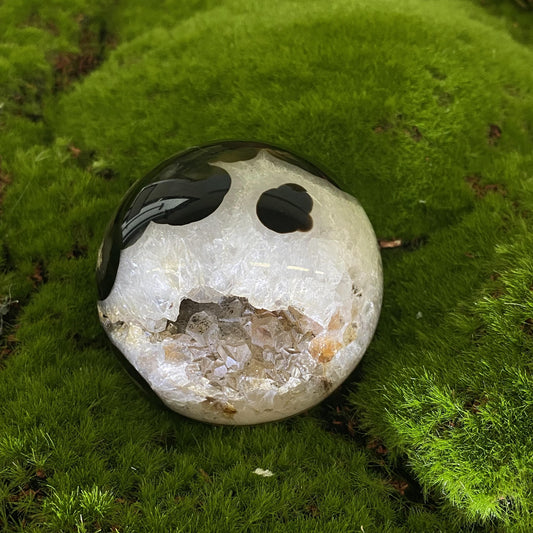 Black cherry blossom crystal ball