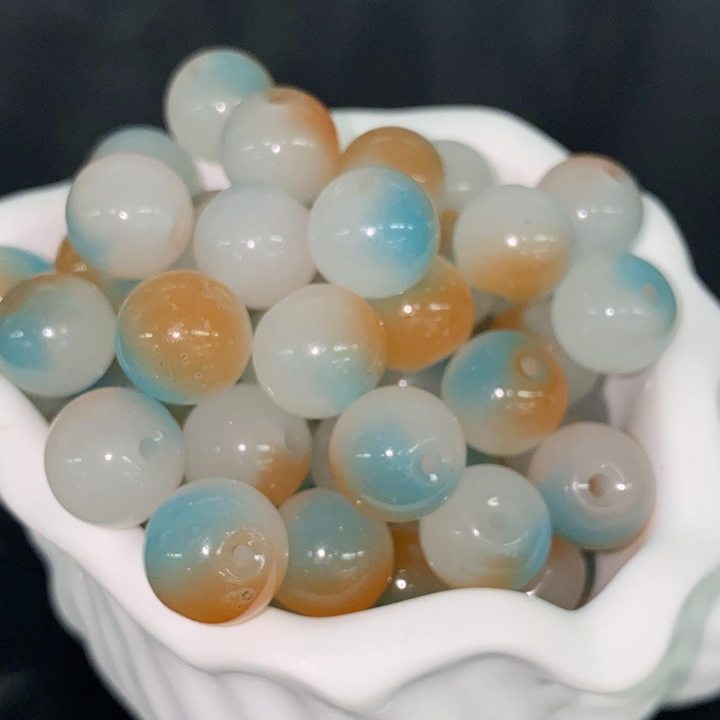 10 mm two-color gradient glass beads DIY-DIY bracelet must-have