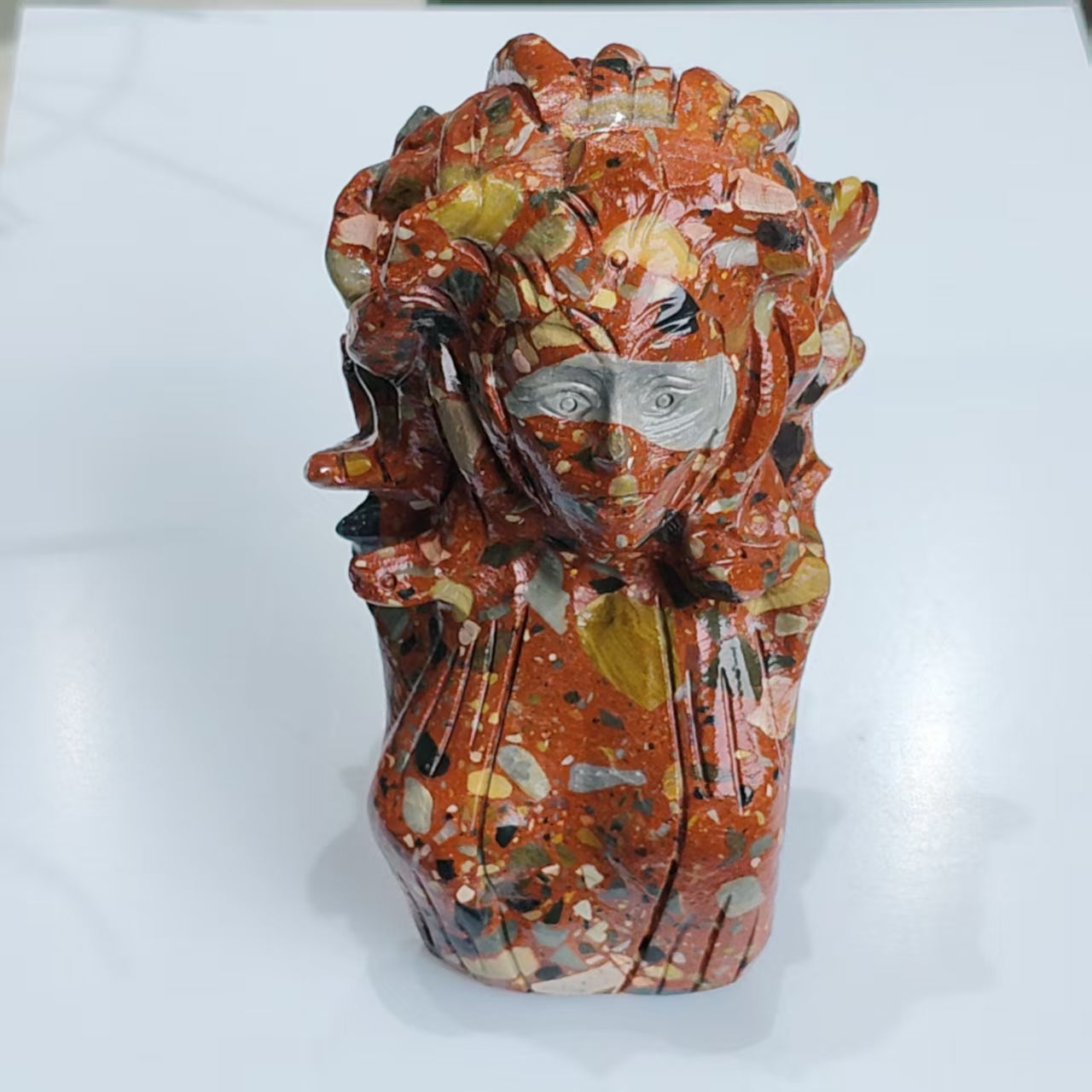 Natural Crystal - Medusa Crystal Ornament-Money agate、white jade
