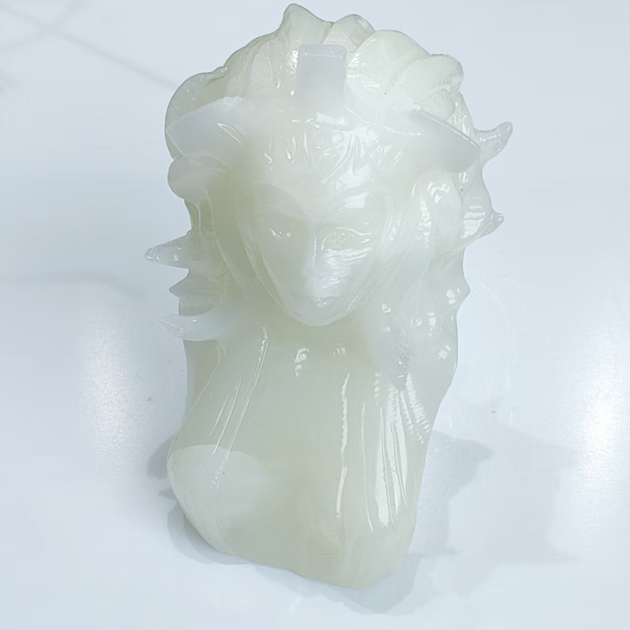 Natural Crystal - Medusa Crystal Ornament-Money agate、white jade