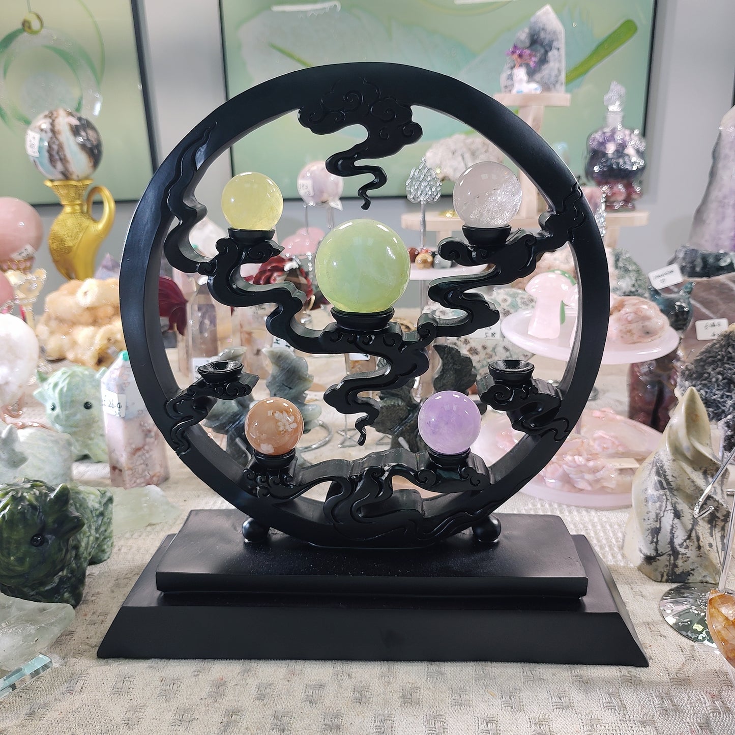 Crystal ball base - seven seats