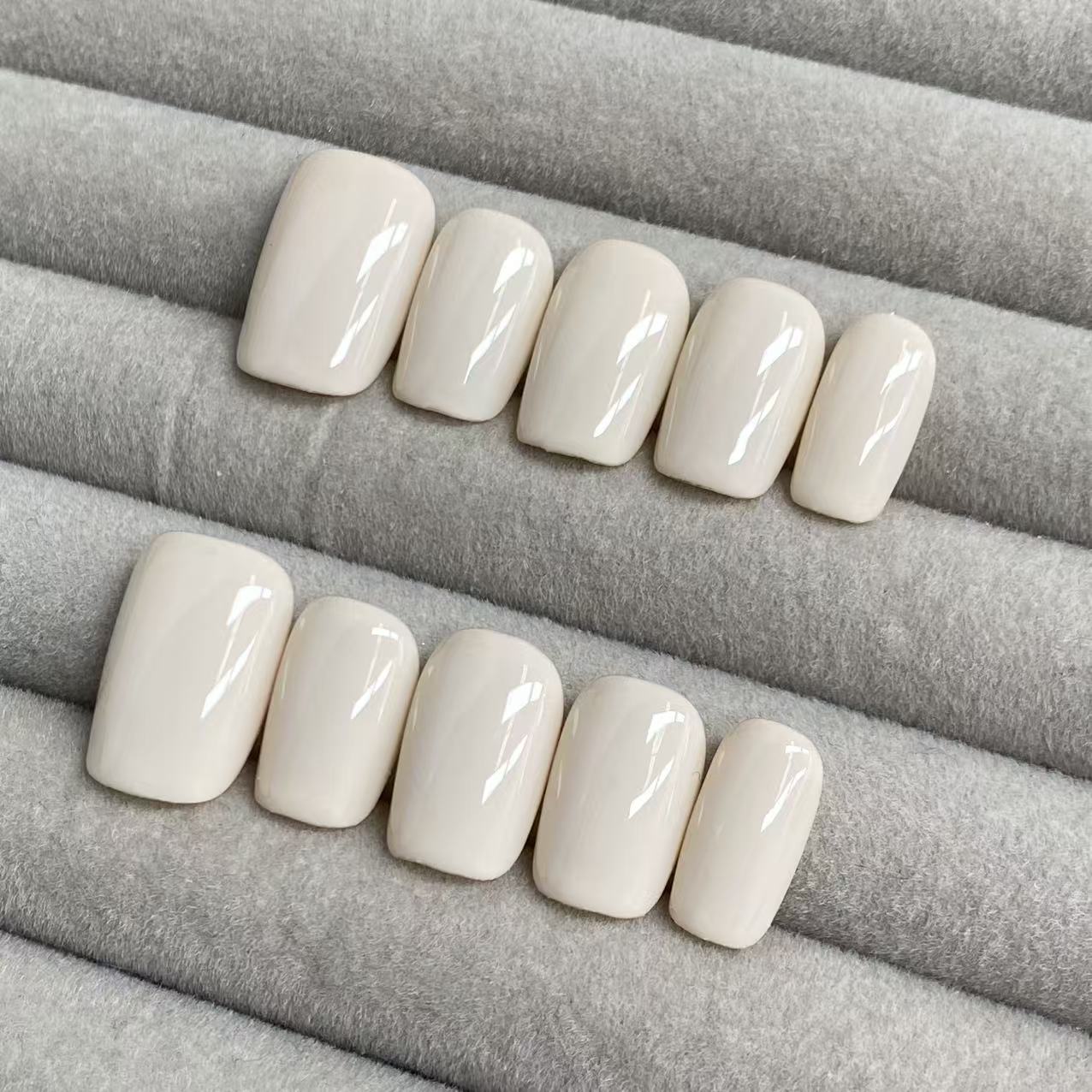 Minimalist Nude Series Handmade Press on nails - Yellow -RT