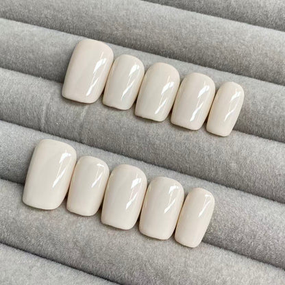 Minimalist Nude Series Handmade Press on nails - Yellow -RT