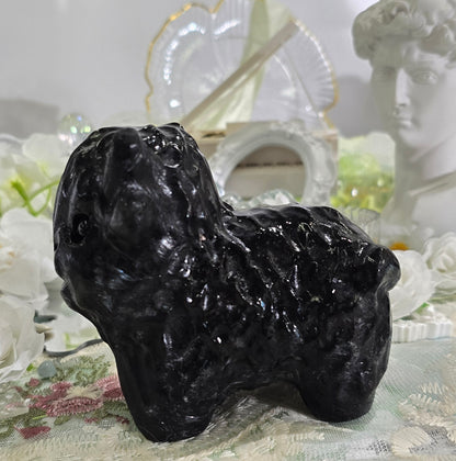 Natural Crystal-Obsidian yak carving