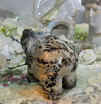 Natural Crystal-Landscape Jasper carving