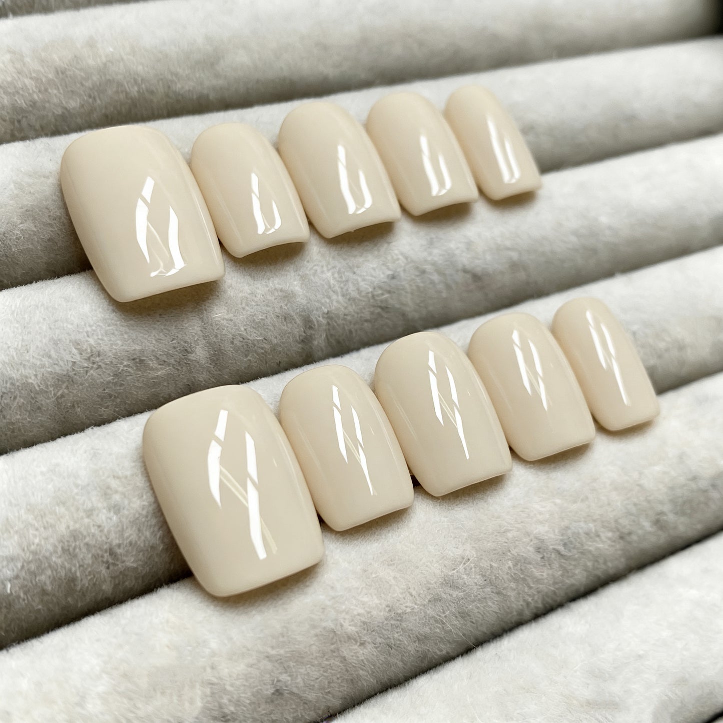 Minimalist Nude Series Handmade Press on nails - Yellow -RT