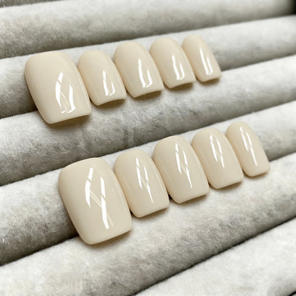 Minimalist Nude Series Handmade Press on nails - Yellow -RT