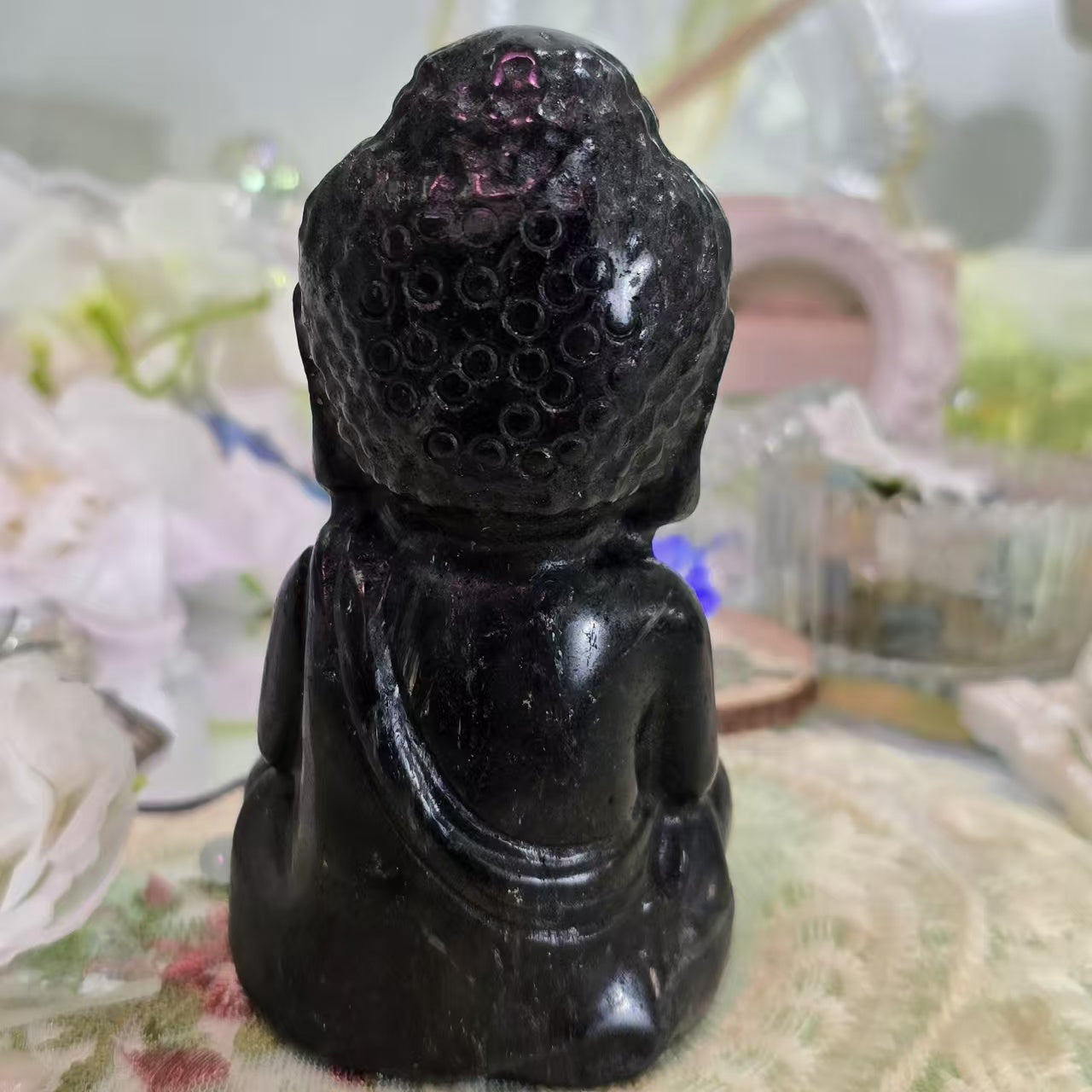 Natural Crystal - Fireworks Garnet Buddha Statue