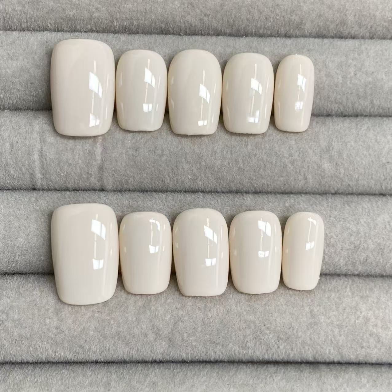 Minimalist Nude Series Handmade Press on nails - Yellow -RT