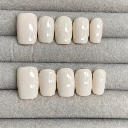 Minimalist Nude Series Handmade Press on nails - Yellow -RT