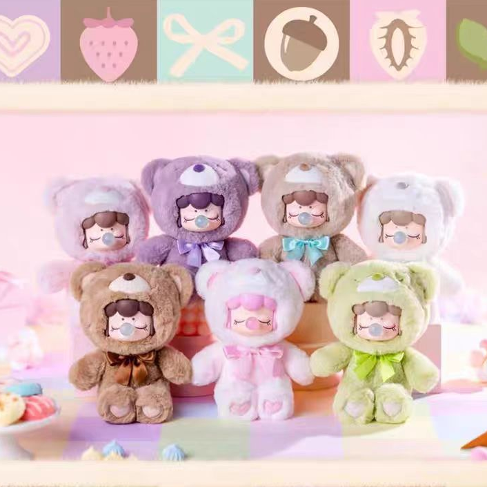 [Nanci] Chocolate Colorful Rubber Plush Bear - Plush Doll Blind Box - Birthday Gift - Cute Doll