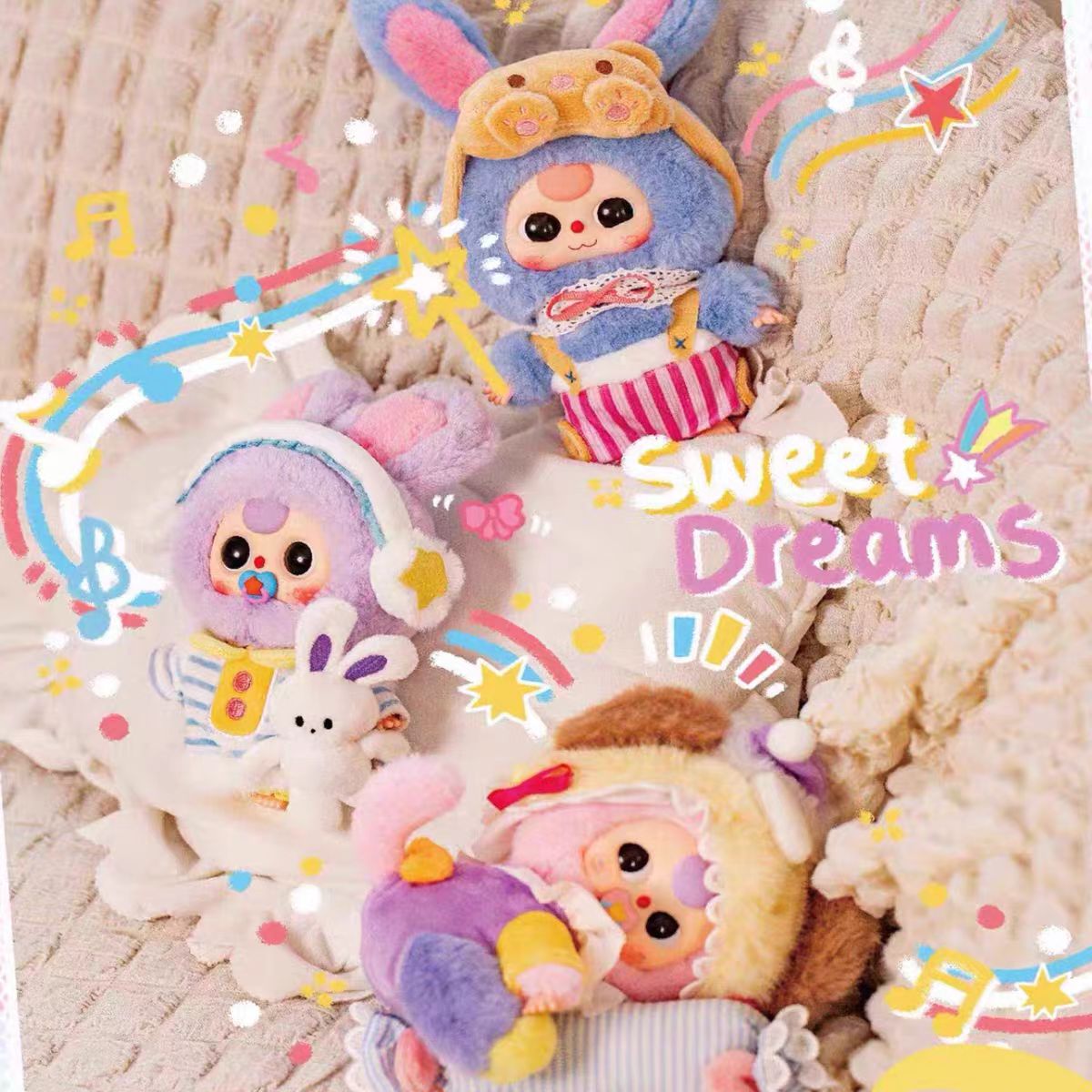 [Baby Three] Sweet Dream 100% Plush Series Blind Box - Cute Plush Trendy Toy Doll - Figurine for Display or Hanging - Birthday Gift