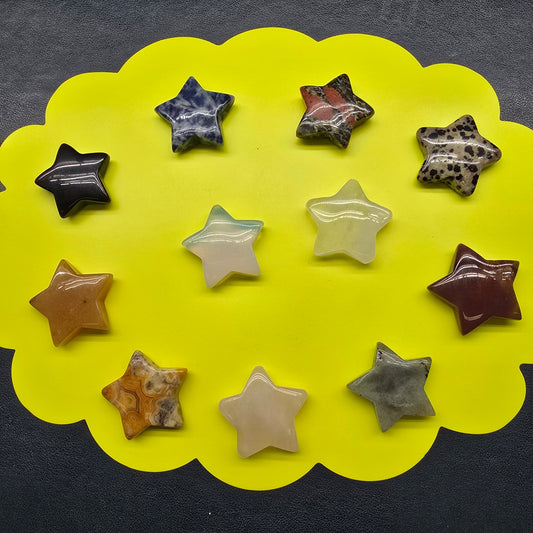 Natural crystal-stars of various materials