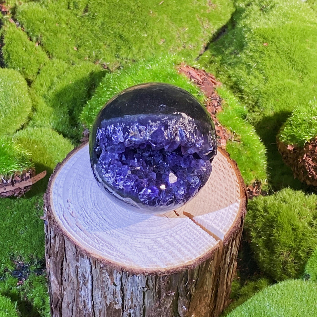 Natural crystal balls-Amethyst Open Sphere